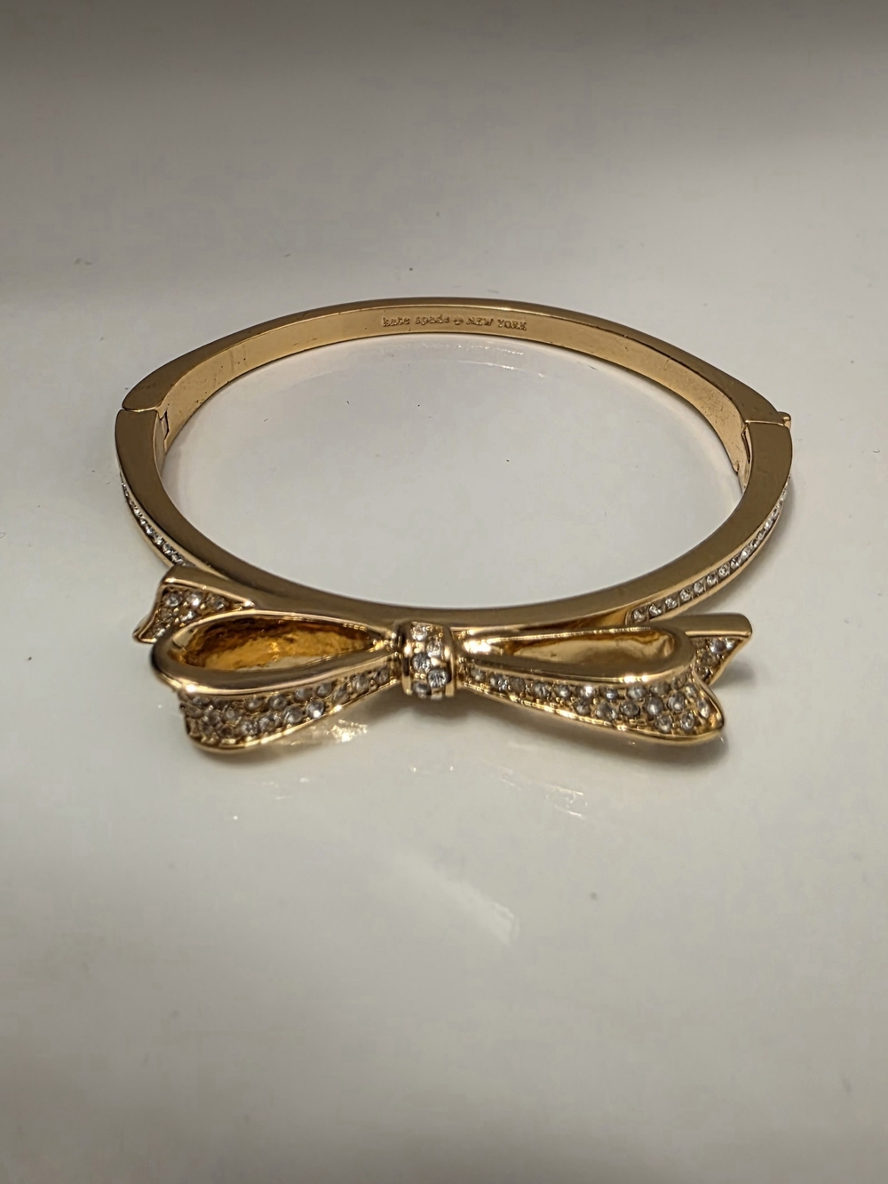 Kate Spade Gold-Tone Bow Crystal Pavé Bracelet